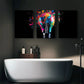 3pcs Abstract Painting Depicting a Light Bulb Metal Print Ready to Hang Art