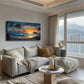 Waterproof Beach Sunset Palm Wall Art Canvas Office Home Room Framed 120x60cm