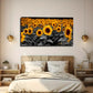 Vibrant Yellow & Dark Wall Art Canvas Office Home Room Framed 80x45cm