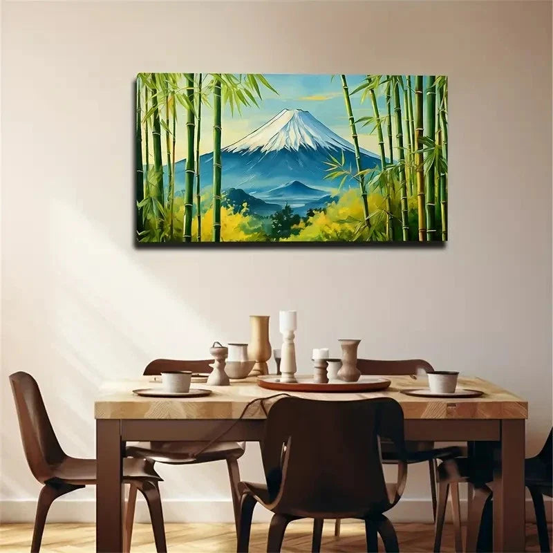 Surreal Snow Mountain Forest Wall Art cCanvas Office Home Room Framed 120x60cm