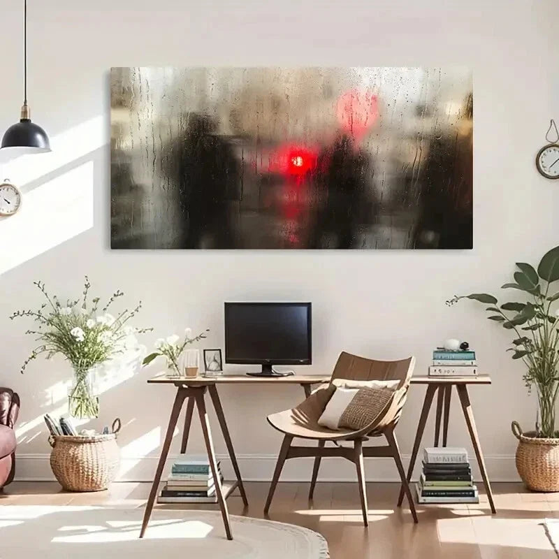 Mystery Raindrops Silhouettes Wall Art Canvas Office Home Room Framed 120x60cm