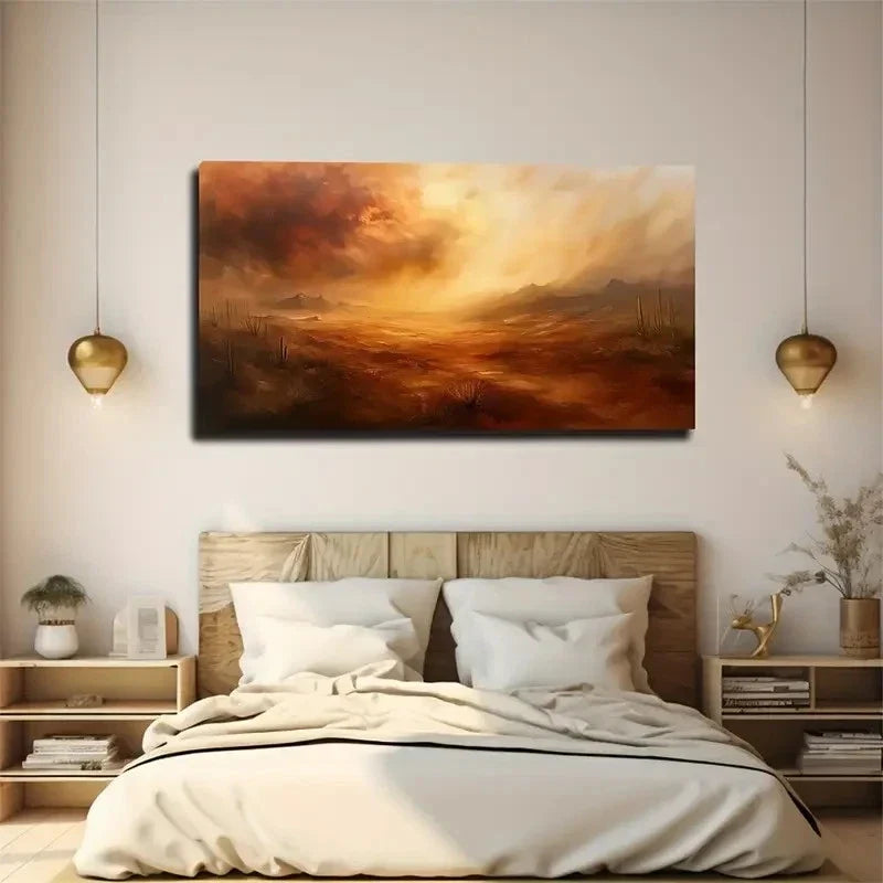 Modern Desert Landscape Wall De Wall Art Canvas Office Home Room Framed 120x60cm