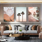 3pcs Ocean Beach & Palm Tree Nature Metal Print Ready to Hang Art