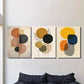 3pcs Colorful Geometric Golden Glitter Accents Metal Print Ready to Hang Art