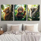 3pcs Golden Bear & Lemur in the Jungle Wall Art Set Canvas Framed 40x60cm - High Quality Print 100% Australian Made Wall Canvas Ready to Hang