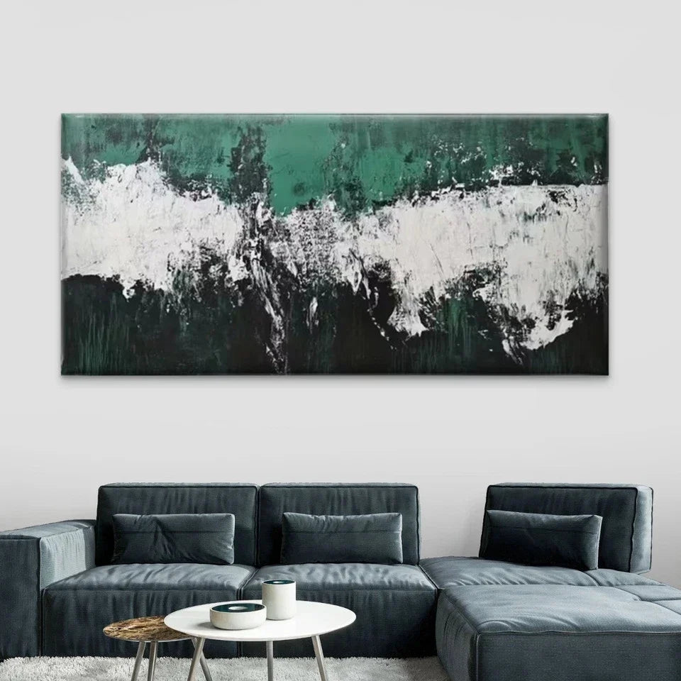 Abstract Black and White Wall Art Canvas Office Home Room Framed 120x60cm
