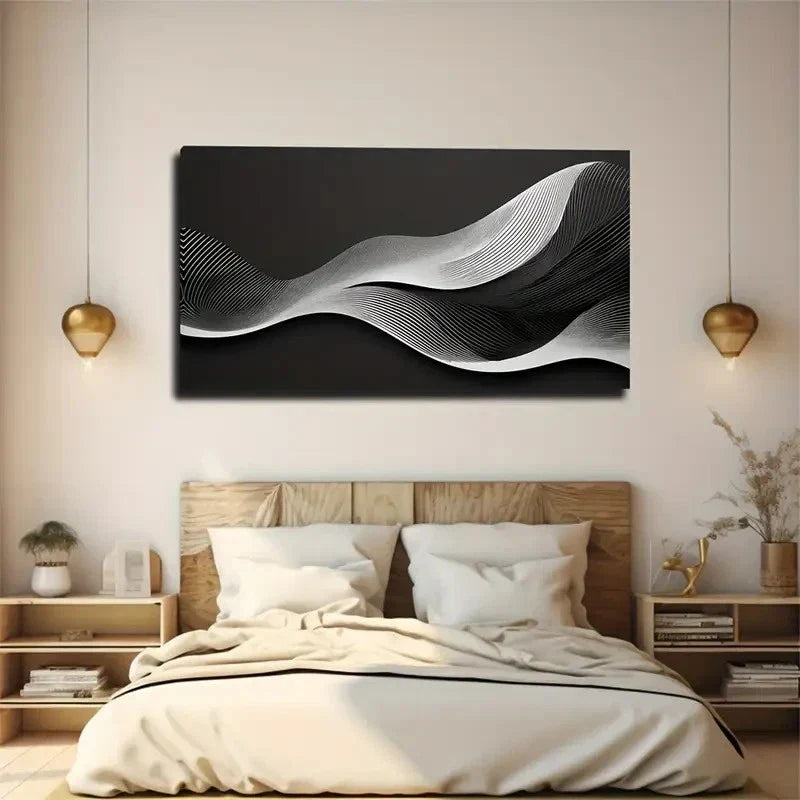 Abstract Geometric Wall Art Canvas Office Home Room Framed 120x60cm
