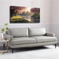 Pink Leaves Falling Grass Wall Art Canvas Office Home Room Framed 120x60cm