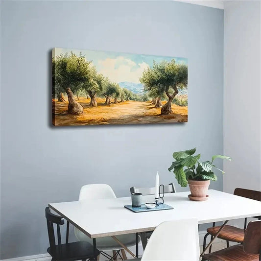 Neatly Planned Row of Trees Wall Art Canvas Office Home Room Framed 120x60cm