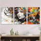 3pcs Abstract Portrait of Woman with Colorful Metal Print Ready to Hang Art