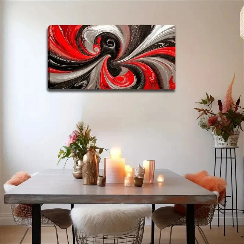 Dynamic Swirl Pattern Color Wall Art Canvas Office Home Room Framed 120x60cm