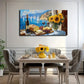 Deco Coastal Town Landscape Wall Art Canvas Office Home Room Framed 120x60cm