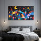 Night Scenery Suitable Wall Art Canvas Office Home Room Framed 80x45cm.
