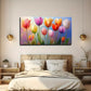 Multicoloured Tulips Underneath Wall Art Canvas Office Home Room Framed 80x45cm