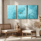 3pcs Aerial Tropical Beach House Metal Print Ready to Hang Art
