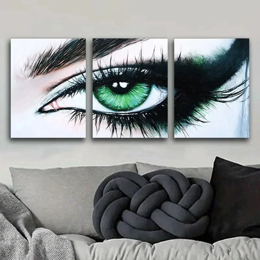 3pcs Eye Gaze Painting Colorful Sharpe Perfect Wall Art Set Canvas Framed 40x60cm - High Quality Print 100% Australian Made Wall Canvas Ready to Hang
