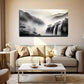 Atmospheric Black Waterfall Wall Art Canvas Office Home Room Framed 120x60cm