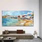 Greek Island-Inspired Seaside Wall Art Canvas Office Home Room Framed 80x45cm