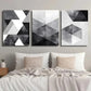 3pcs Black And White Geometric Decorative Wall Art Set Canvas Framed 40x60cm - High Quality Print 100% Australian Made Wall Canvas Ready to Hang