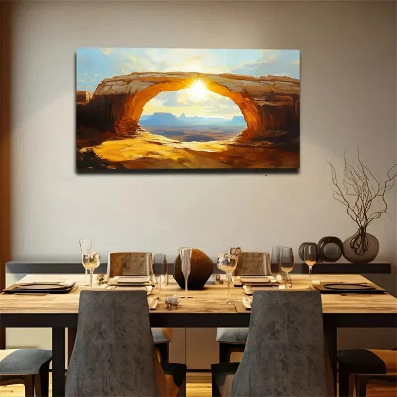 Naturally Formed Arches Wall Art Canvas Office Home Room Framed 120x60cm