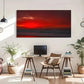 Vibrant Red Evening Scenery Wall Art Canvas Office Home Room Framed 120x60cm