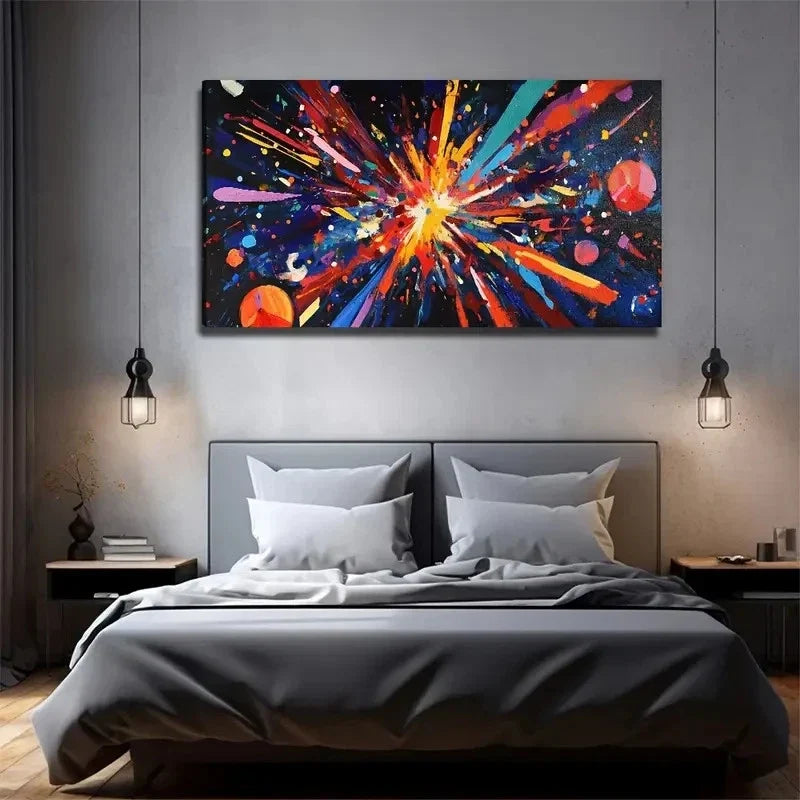 Abstract Explosion Suitable Wall Art Canvas Office Home Room Framed 120x60cm