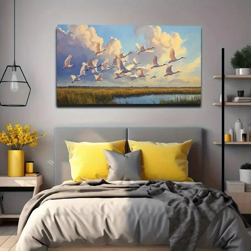 Nordic Style Creative Soaring Wall Art Canvas Office Home Room Framed 120x60cm