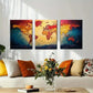 3pcs Colorful World Map for Office Perfect Wall Art Set Canvas Framed 40x60cm - High Quality Print 100% Australian Made Wall Canvas Ready to Hang