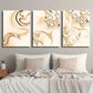 3pcs Abstract Beige Background Golden Waves Wall Art Set Canvas Framed 40x60cm - High Quality Print 100% Australian Made Wall Canvas Ready to Hang