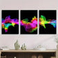 3pcs Vibrant Multicolor Swirling Patterns Metal Print Ready to Hang Art