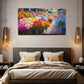 Vibrant Floral Market Décor Wall Art Canvas Office Home Room Framed 120x60cm