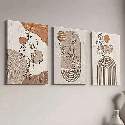 3pcs Bohemian Style Modern Fashion Geometric Wall Art Set Canvas Framed 40x60cm - High Quality Print 100% Australian Made Wall Canvas Ready to Hang