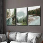 3pcs Misty Mountains & Pine Trees Landscape Wall Art Set Canvas Framed 40x60cm - High Quality Print 100% Australian Made Wall Canvas Ready to Hang