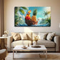 Parrot And Pineapple Wall Art Canvas Office Home Room Framed 120x60cm