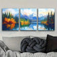 3pcs Scenic Lakes and Trees Reflection Perfect Wall Art Set Canvas Framed 40x60cm - High Quality Print 100% Australian Made Wall Canvas Ready to Hang