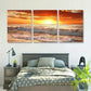 3pcs Sunset Ocean Beach Vibrant Seascape Metal Print Ready to Hang Art