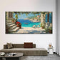 Mediterranean Scenic Sea View Wall Art Canvas Office Home Room Framed 120x60cm