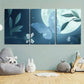 3pcs Butterfly Moon Leaves Modern Metal Print Ready to Hang Art