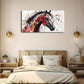 Vibrant Splatter Horse Design Wall Art Canvas Office Home Room Framed 120x60cm
