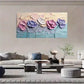 Textured Flowers Soft Pastel Wall Art Canvas Office Home Room Framed 120x60cm