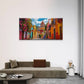 Colorful Houses Columbia Street Wall Art Canvas Office Home Room Framed 120x60cm