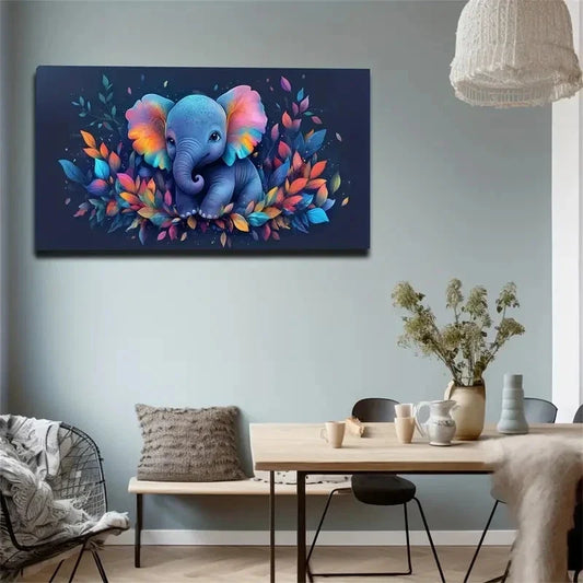Vibrant Rainbow Colors Baby Wall Art Canvas Office Home Room Framed 80x45cm