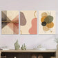 3pcs Modern Abstract Geometric Shapes & Golden Metal Print Ready to Hang Art