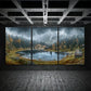 3pcs Mountain Scenic Nature Big Trees Metal Print Ready to Hang Art