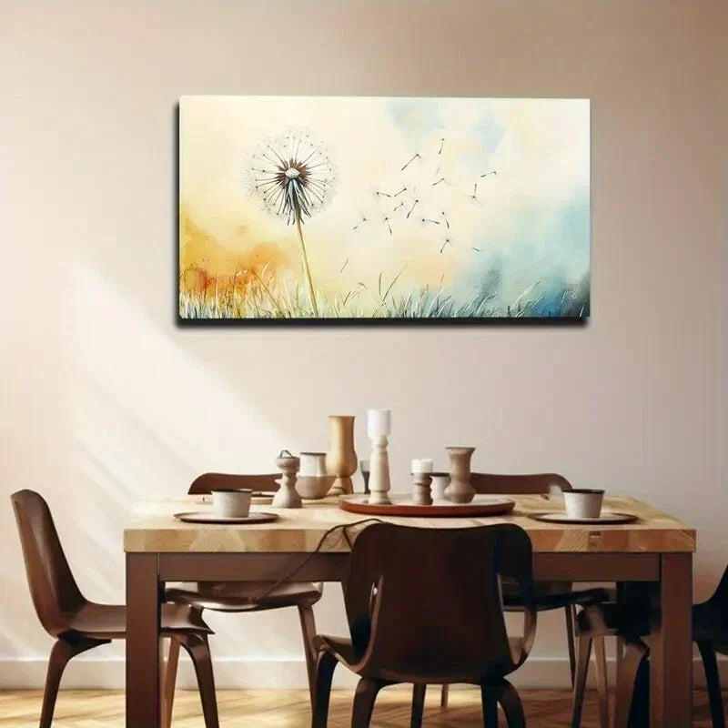Dandelion Crown Minimalist Wall Art Canvas Office Home Room Framed 120x60cm