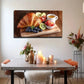 Western Breakfast Scene Décor Wall Art Canvas Office Home Room Framed 120x60cm