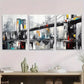 3pcs Brooklyn Bridge Modern Abstract Cityscape Metal Print Ready to Hang Art