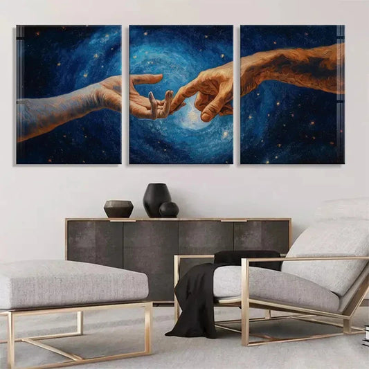 3pcs Vibrant Stars and Swirling Galaxy Perfect Wall Art Set Canvas Framed 40x60cm - High Quality Print 100% Australian Made Wall Canvas Ready to Hang