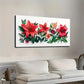 Vibrant Red Lilies Greenc Leave Wall Art Canvas Office Home Room Framed 120x60cm