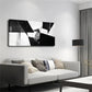 Black White Geometric Abstract Wall Art Canvas Office Home Room Framed 120x60cm